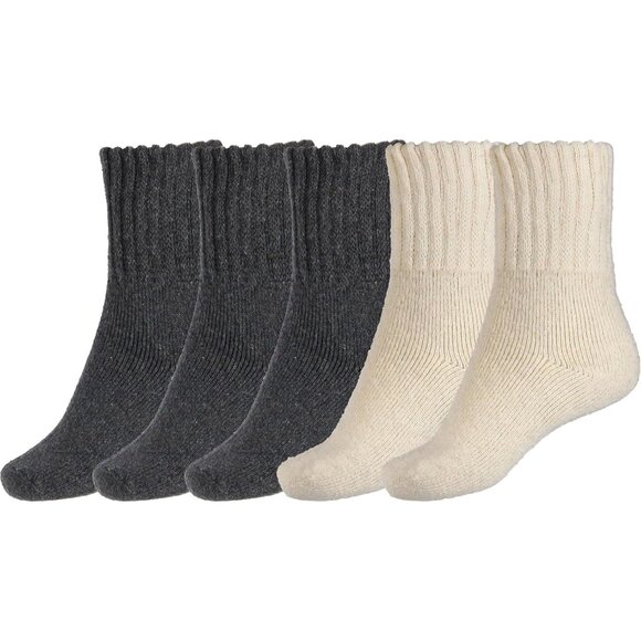 BenSorts Women5 Packs Gray Gray Gray Beige Beige Winter Thick Warm Boots Socks - Picture 1 of 6